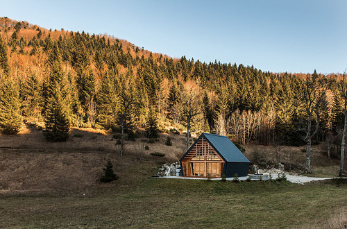 Lesena hiška na robu gozda - projekt Studia Pikaplus