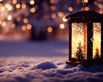 christmas-lantern-with-fir-branch-decoration-snowy-table-defocused-background-generative-ai